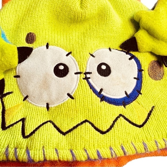 Flipeez Peek-A-Boo Green Monster Action‎ Hat Kids Unisex OS - Picture 2 of 9